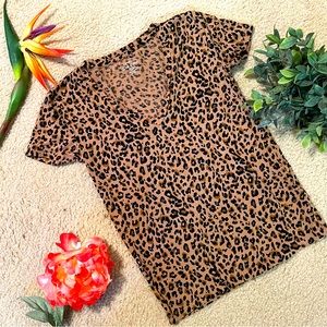 J Crew leopard print t shirt